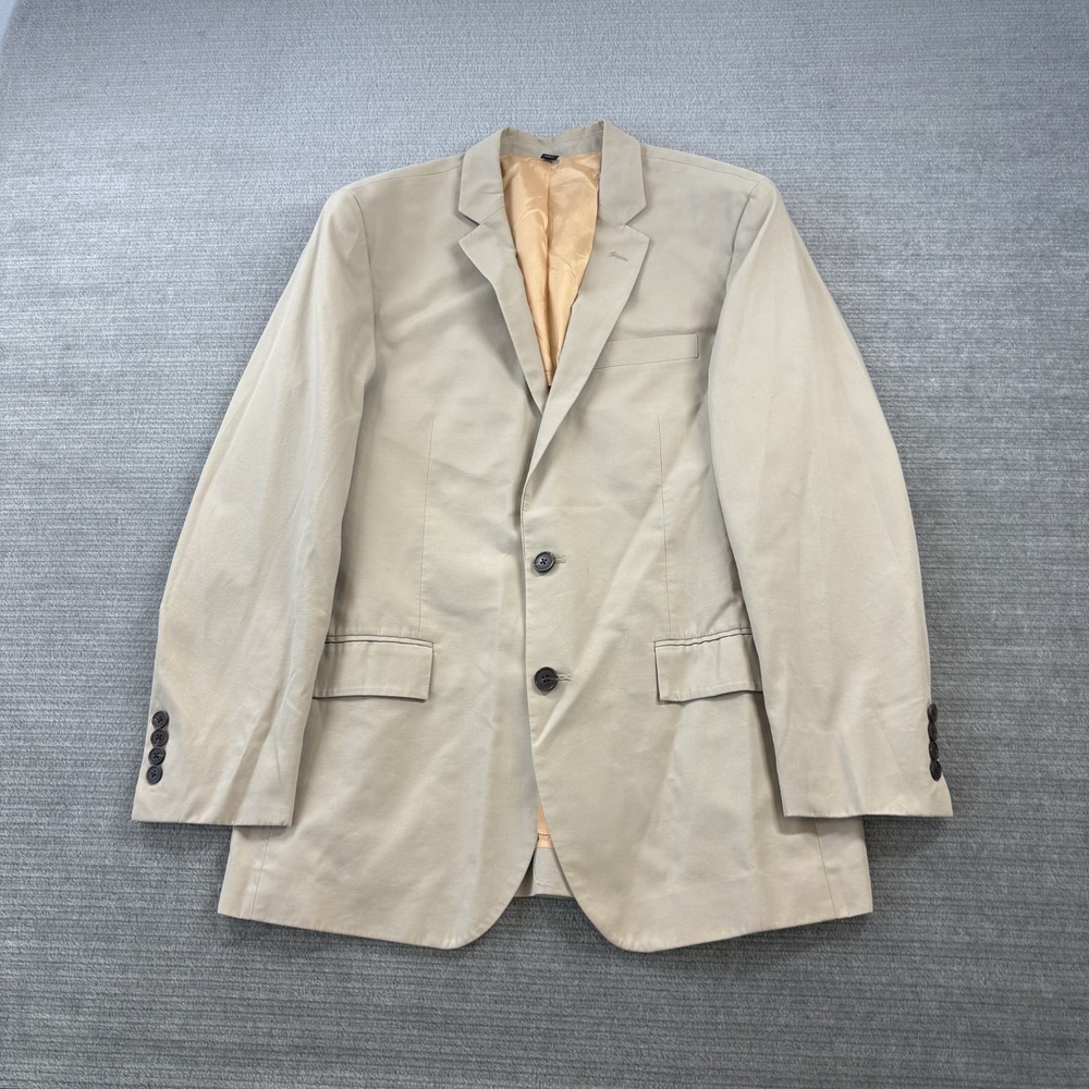 J Crew Thompson Blazer Men 38R Beige Cotton Twill Casual Resort Wedding Academic